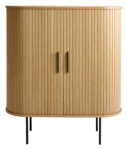 Vitrina za vino u dekoru hrasta s kliznim vratima u prirodnoj boji 100x118x40 cm Nola – Unique Furniture