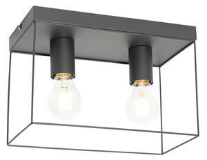Minimalistička stropna lampa crna 2 svjetla - Kodi