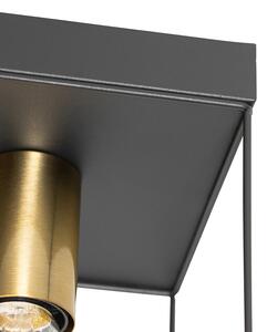 Minimalistička stropna svjetiljka crna sa zlatnim 2 svjetla - Kodi