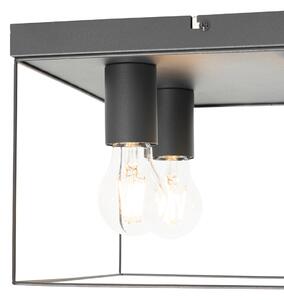 Minimalistička stropna svjetiljka crna kvadratna 4 svjetla - Kodi