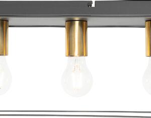 Minimalistička stropna lampa crna sa zlatnim 4 svjetla - Kodi