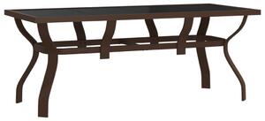 VidaXL Vrtni stol smeđe-crni 180 x 80 x 70 cm od čelika i stakla