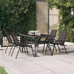 VidaXL Vrtni stol sivo-crni 140 x 70 x 70 cm od čelika i stakla