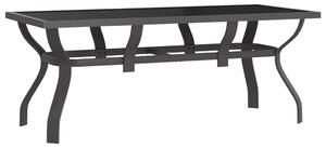 Vrtni stol sivo-crni 180 x 80 x 70 cm od čelika i stakla
