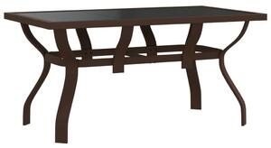 VidaXL Vrtni stol smeđe-crni 140 x 70 x 70 cm od čelika i stakla