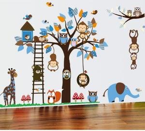 Velika dječja zidna naljepnica Animals world