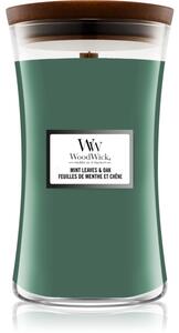 Woodwick Mint Leaves & Oak mirisna svijeća s drvenim fitiljem 609,5 g