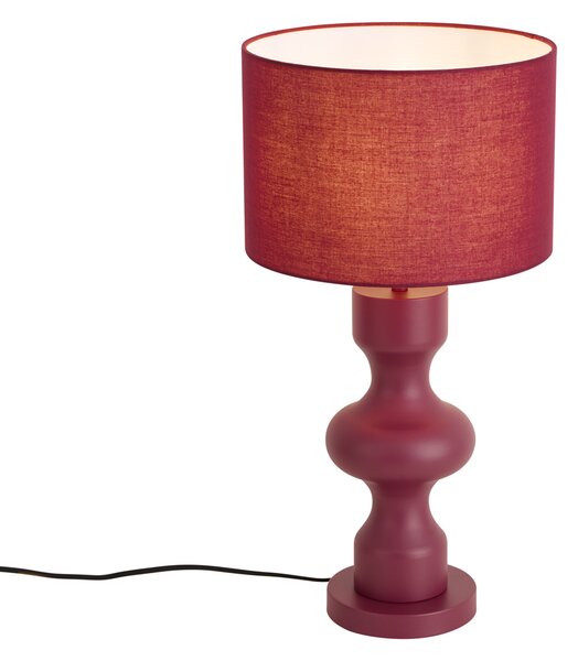 Retro Table Lamp Plum with Fabric Shade - Captain