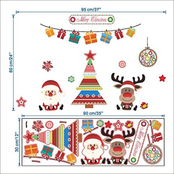 Zidna Naljepnica - Merry Christmas - Djedica i Rudolf