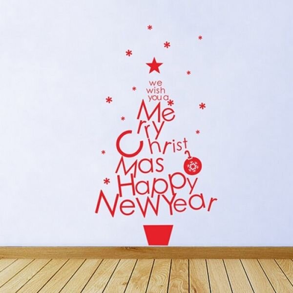 Zidna Naljepnica - Merry Christmas - Happy New Year