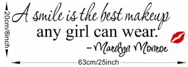Dekorativna zidna naljepnica - A smile is the best makeup