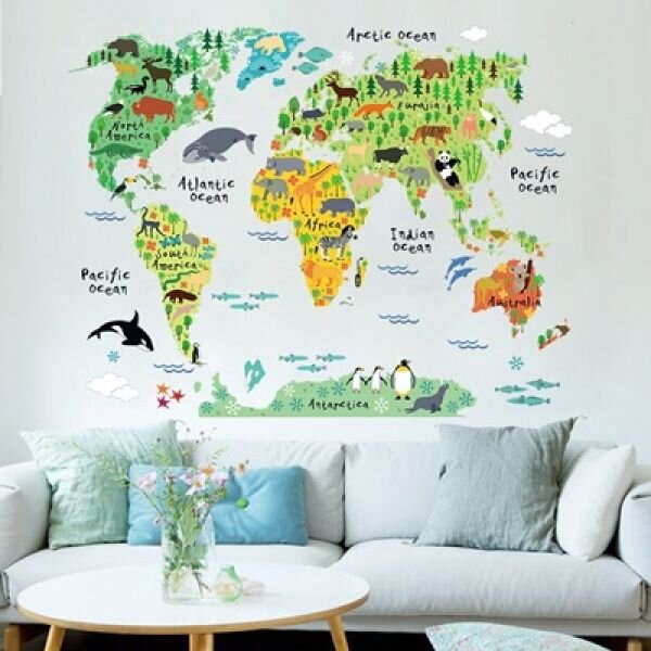 Dječja zidna naljepnica - Animal world (svijet životinja) 60*90cm