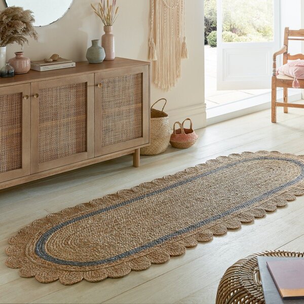 Siva/u prirodnoj boji ručno rađena jutena staza 80x230 cm Grace Grey – Flair Rugs