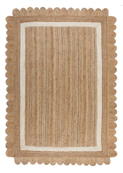 Ručno rađen juten tepih u prirodnoj boji/boje slonovače 160x230 cm Grace White – Flair Rugs