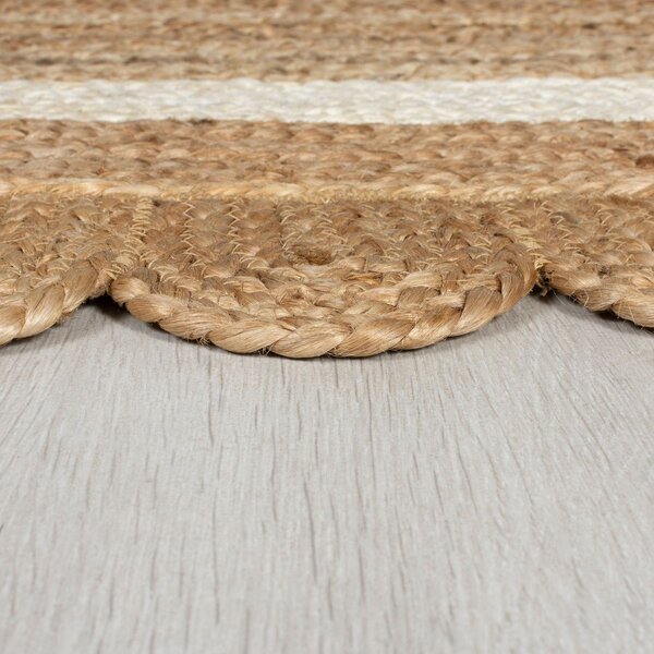 Ručno rađen juten tepih u prirodnoj boji/boje slonovače 160x230 cm Grace White – Flair Rugs