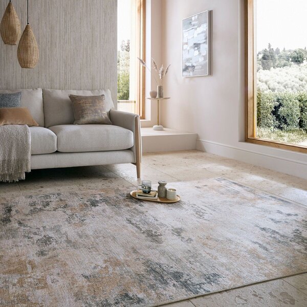 Sivo-bež periv tepih 152x230 cm Lila Abstract – Flair Rugs