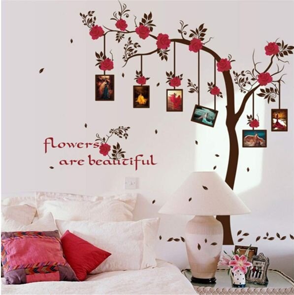 Zidna Naljepnica - Red Flower - okviri za slike uspomena