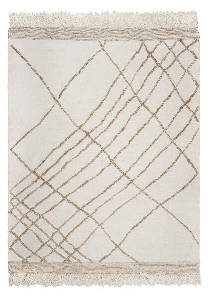 Krem ručno rađen tepih od mješavine vune 120x170 cm Astera Linear – Flair Rugs