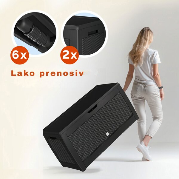 Kutija za pohranu RATO, 310 l, 119x48x60 cm, antracit Prosperplast
