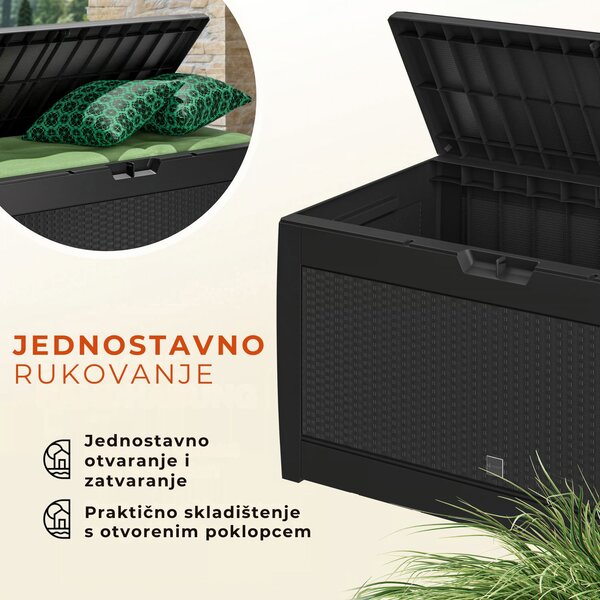 Kutija za pohranu RATO, 310 l, 119x48x60 cm, antracit Prosperplast
