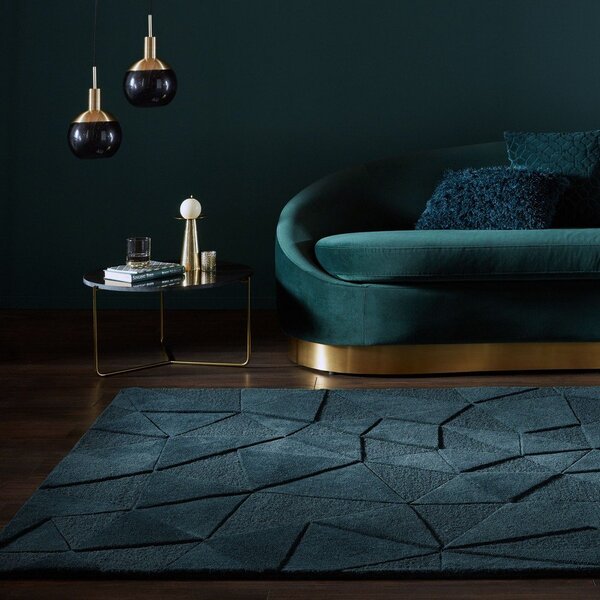 Plavozeleni ručno rađen vunen tepih 120x170 cm Shard Teal – Flair Rugs