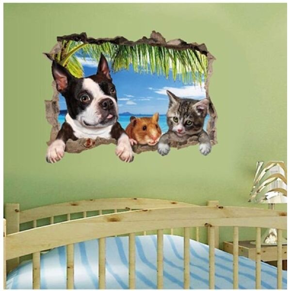Zidna naljepnica 3D - Pet friends