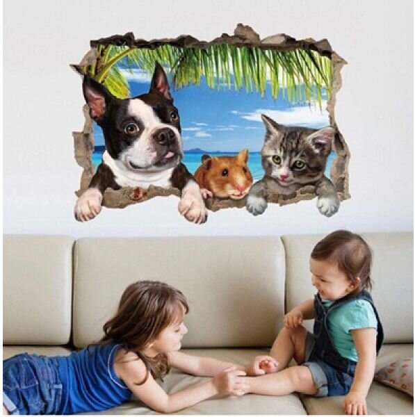 Zidna naljepnica 3D - Pet friends