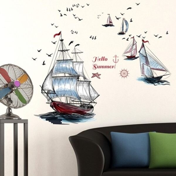 Zidna naljepnica - Sailboat