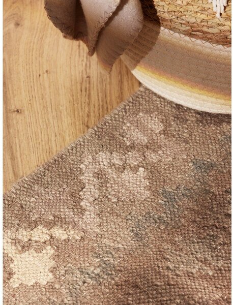 Svijetlo plava/bež obostrana/ručno rađena vunena staza 60x190 cm Kamal Dune – Nouristan