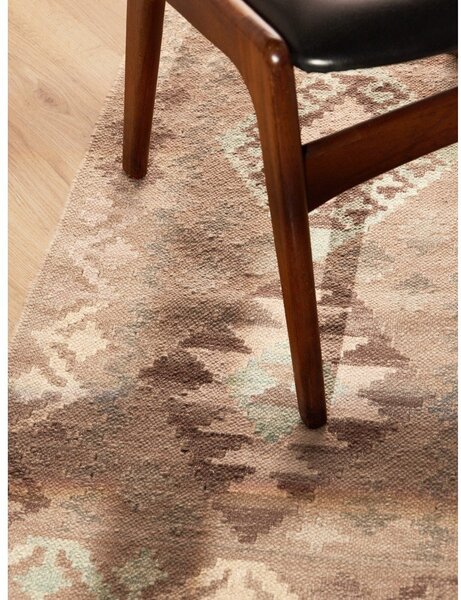 Svijetlo plava/bež obostrana/ručno rađena vunena staza 60x190 cm Kamal Dune – Nouristan