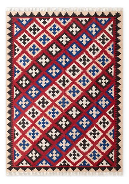 Crveni obostrani/ručno rađen vunen tepih 120x170 cm Kamal Rami – Nouristan
