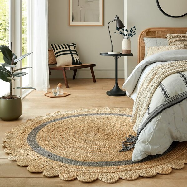 Sivi/u prirodnoj boji ručno rađen juten okrugao tepih ø 160 cm Grace Grey – Flair Rugs
