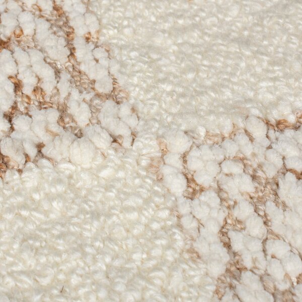 Krem/u prirodnoj boji ručno rađen tepih od mješavine vune 200x300 cm Eric Checkboard – Flair Rugs