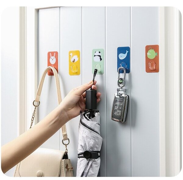 (8 komada) Samoljepljive kukice Animals Hooks