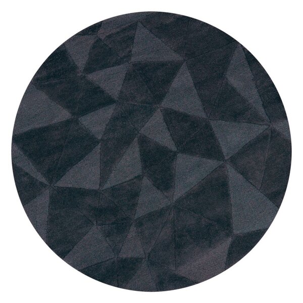 Antracitno sivi ručno rađen vunen okrugao tepih ø 160 cm Shard Charcoal – Flair Rugs