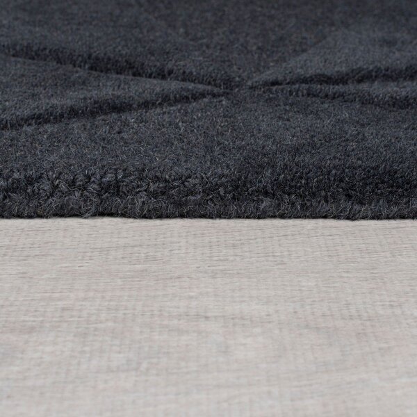 Antracitno sivi ručno rađen vunen okrugao tepih ø 160 cm Shard Charcoal – Flair Rugs