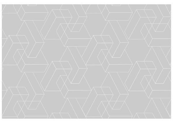 Tapeta geometrijska slagalica u sivom