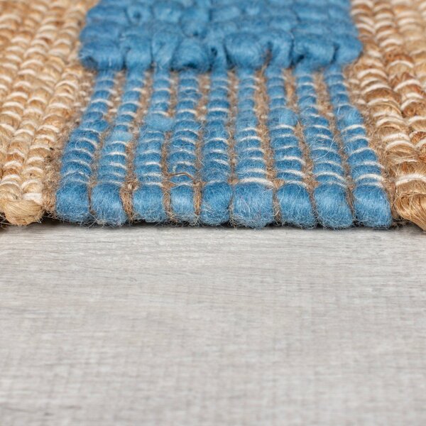 Plava/u prirodnoj boji ručno rađena staza od mješavine jute 60x230 cm Medina Jute – Flair Rugs