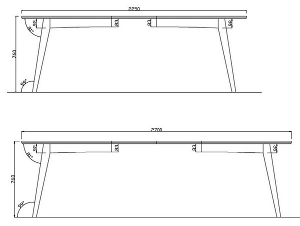 Blagovaonski stol na razvlačenje u dekoru hrasta Actona Marte Dining, 180 x 102 cm