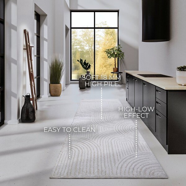 Krem staza 80x240 cm Chappe Cream White – Elle Decoration