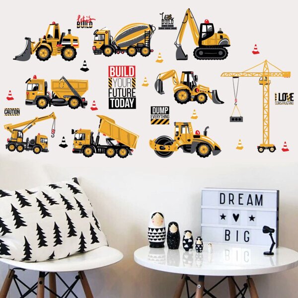 Zidna naljepnica Construction vehicles