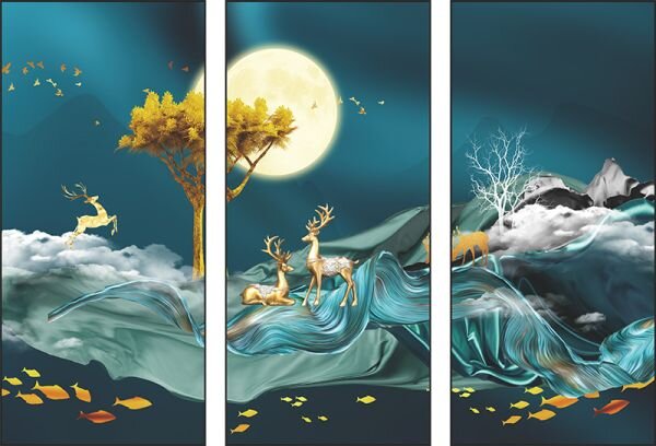 Zidna naljepnica Night & Deer