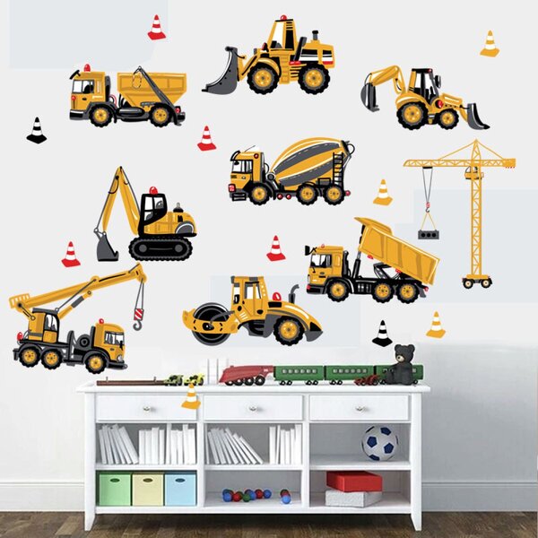 Zidna naljepnica Construction vehicles