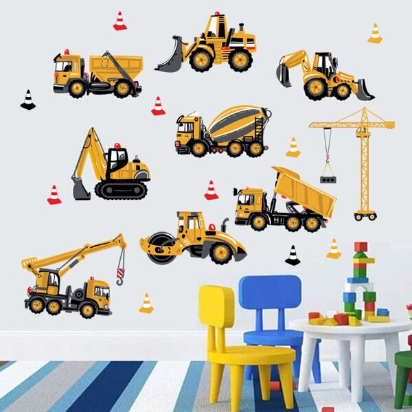 Zidna naljepnica Construction vehicles