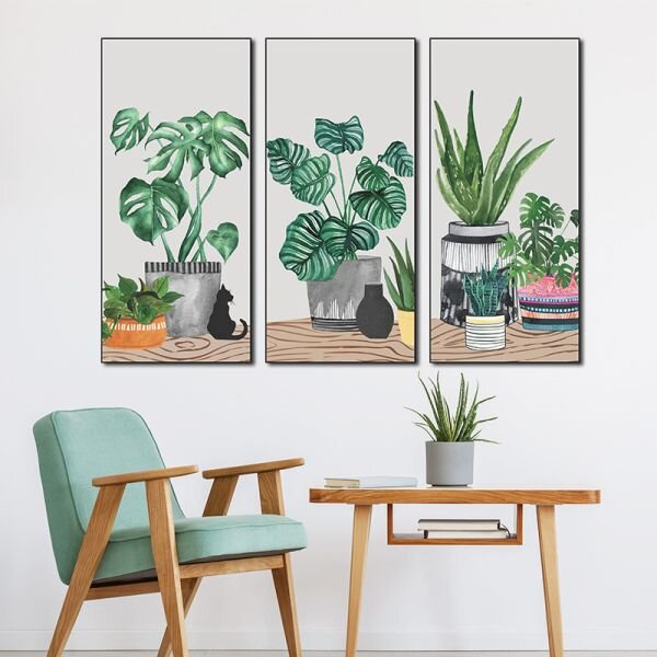 Zidna naljepnica u tri dijela Plants