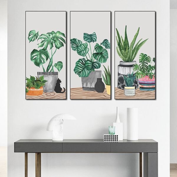 Zidna naljepnica u tri dijela Plants