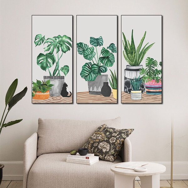 Zidna naljepnica u tri dijela Plants