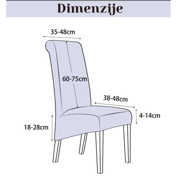Imperial - Duže rebraste rastezljive navlake za stolice