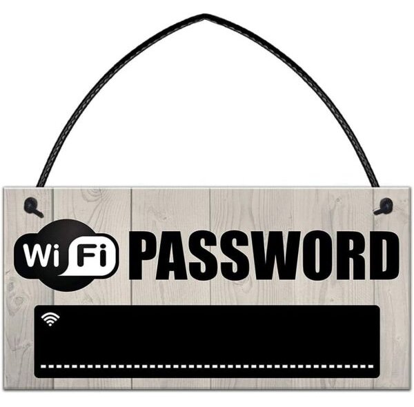 Drveni viseći znak za WiFi lozinku