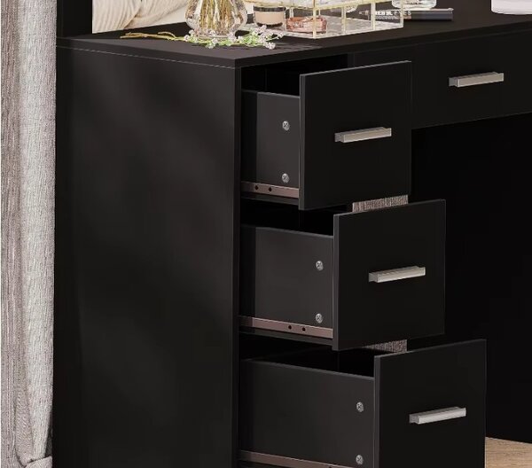Veliki toaletni stol s osvjetljenjem 80 x 40 x 110 cm crni